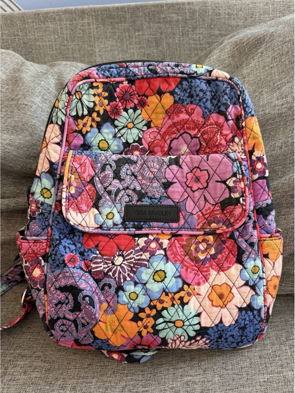 Vera Bradley Floral Fiesta Small Backpack Quilted Pink Multicolor